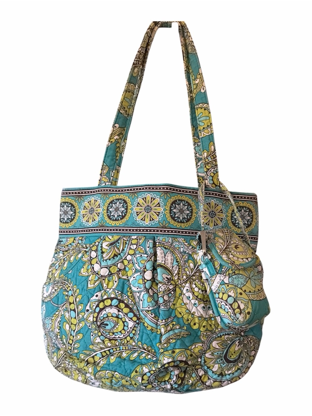 Vera Bradley Peacock Paisley Morgan Bag & Matching Pouch Set